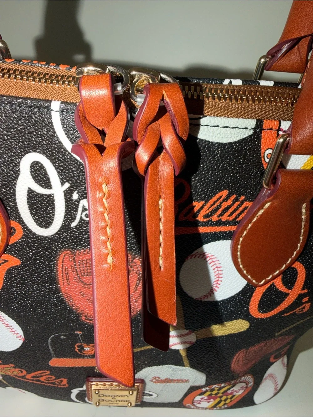 Dooney & Bourke Black & Orange Baltimore Orioles Dome Satchel - Picture 6 of 11